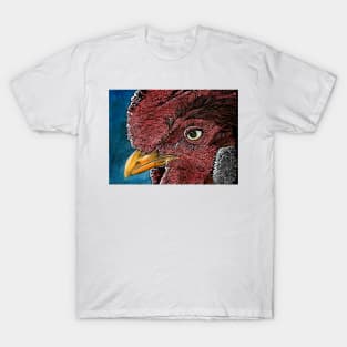 Swirley Rooster Face T-Shirt